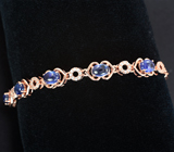 Ажурный серебряный браслет с синими сапфирами Серебро 925