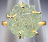 Кольцо с резным зеленым турмалином 10 карат
