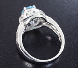 Ажурное серебряное кольцо с голубым топазом Серебро 925