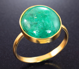 Золотое кольцо с насыщенным уральским изумрудом 5,65 карата Золото