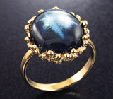 Золотое кольцо c крупным звездчатым сапфиром 9,25 карата Золото