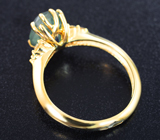 Кольцо с уральским александритом 3,12 карата и бриллиантами