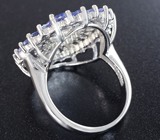 Превосходное серебряное кольцо с танзанитами Серебро 925
