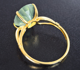 Золотое кольцо с ограненным яблочным пренитом 4,8 карата Золото