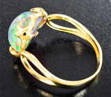 Золотое кольцо с кристаллическим эфиопским опалом 3,67 карата Золото