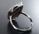 Серебряное кольцо с австралийским дублет опалом 5,26 карата и синими сапфирами Серебро 925
