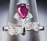 Прелестное серебряное кольцо с рубином Серебро 925