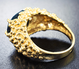 Золотое кольцо с ограненным черным опалом 2,59 карата
