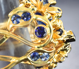 Кольцо с танзанитом 8,41 карата, синими сапфирами и бриллиантами Золото