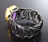 Серебряное кольцо со сливовым аметистом