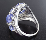 Романтичное серебряное кольцо с танзанитами Серебро 925