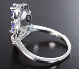 Изысканное серебряное кольцо с танзанитами Серебро 925