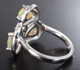 Великолепное серебряное кольцо с ограненными эфиопскими опалами Серебро 925