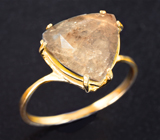 Золотое кольцо с крупным уральским александритом 5,36 карата Золото