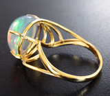 Золотое кольцо с кристаллическим эфиопским опалом 4,44 карата Золото
