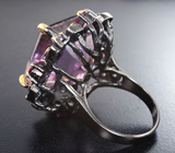 Серебряное кольцо с аметрином, розовыми турмалинами и альмандинами гранатами Серебро 925