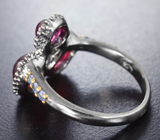 Серебряное кольцо с рубинами 5,16 карата и синими сапфирами Серебро 925