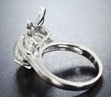 Оригинальное серебряное кольцо с пренитом Серебро 925