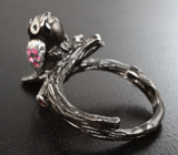 Серебряное кольцо с цитрином, разноцветными сапфирами и шпинелями Серебро 925