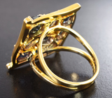 Кольцо с гранатами со сменой цвета и александритовым эффектом 7,53 карата Золото