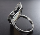 Серебряное кольцо с кристаллическим эфиопским опалом 5,48 карата, разноцветными сапфирами и цаворитами Серебро 925