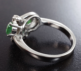 Замечательное серебряное кольцо с изумрудами Серебро 925