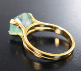 Золотое кольцо с пастельным уральским бериллом 3,98 карата Золото