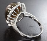 Серебряное кольцо с крупным сапфиром 14,4 карата