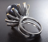 Серебряное кольцо с цветной жемчужиной барокко 28,35 карата и диопсидами Серебро 925