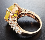 Стильное серебряное кольцо c желтым сапфиром Серебро 925
