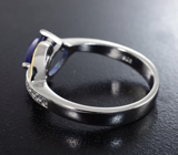 Изящное серебряное кольцо с синим сапфиром Серебро 925