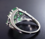 Серебряное кольцо с яркими изумрудами Серебро 925