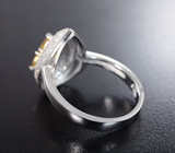 Симпатичное серебряное кольцо с редкими желтыми сапфирами Серебро 925