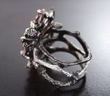 Серебряное кольцо с разноцветными турмалинами и апатитом Серебро 925