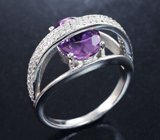 Оригинальное серебряное кольцо с аметистом Серебро 925