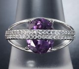 Оригинальное серебряное кольцо с аметистом Серебро 925