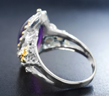 Серебряное кольцо со сливовым аметистом 13+ карат