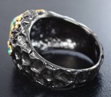 Серебряное кольцо с кристалическим эфиопским опалом