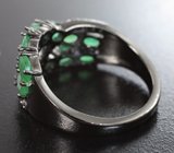 Черненое серебряное кольцо с изумрудами Серебро 925