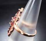 Превосходное серебряное кольцо с розовыми турмалинами Серебро 925