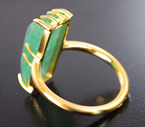 Золотое кольцо с крупным необлагороженным уральским изумрудом 7,05 карата Золото