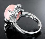 Эффектное серебряное кольцо с перуанским розовым опалом Серебро 925