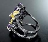 Серебряное кольцо с аметистами