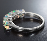 Стильное серебряное кольцо c кристаллическими эфиопскими опалами Серебро 925