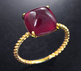 Золотое кольцо с рубином 6,77 карата Золото