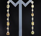 Серьги с желтыми цирконами 24,43 карат