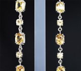 Серьги с желтыми цирконами 24,43 карат