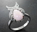 Оригинальное серебряное кольцо с перуанским розовым опалом Серебро 925