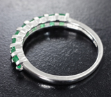 Стильное серебряное кольцо с яркими изумрудами высокой чистоты Серебро 925