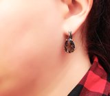 Серебряные серьги с дымчатым кварцем 16,45 карата